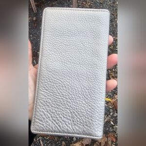Coach Silver Metalic Check Book Wallet